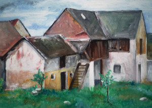 Pohled-na-domky-akvarel